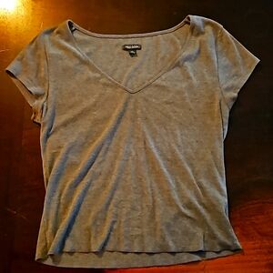 Gray V-neck